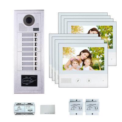 Eight Tenants 7''display screen phone door entry camera kit