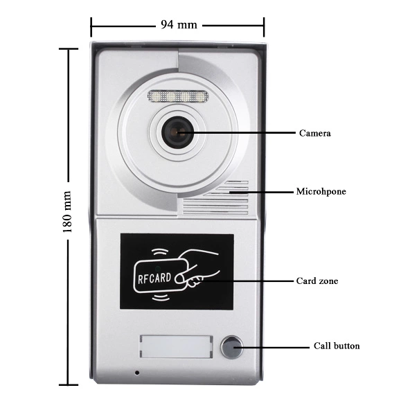 4 Wire HD Camera with Night Vision, RFID Acess door station PVA-702D