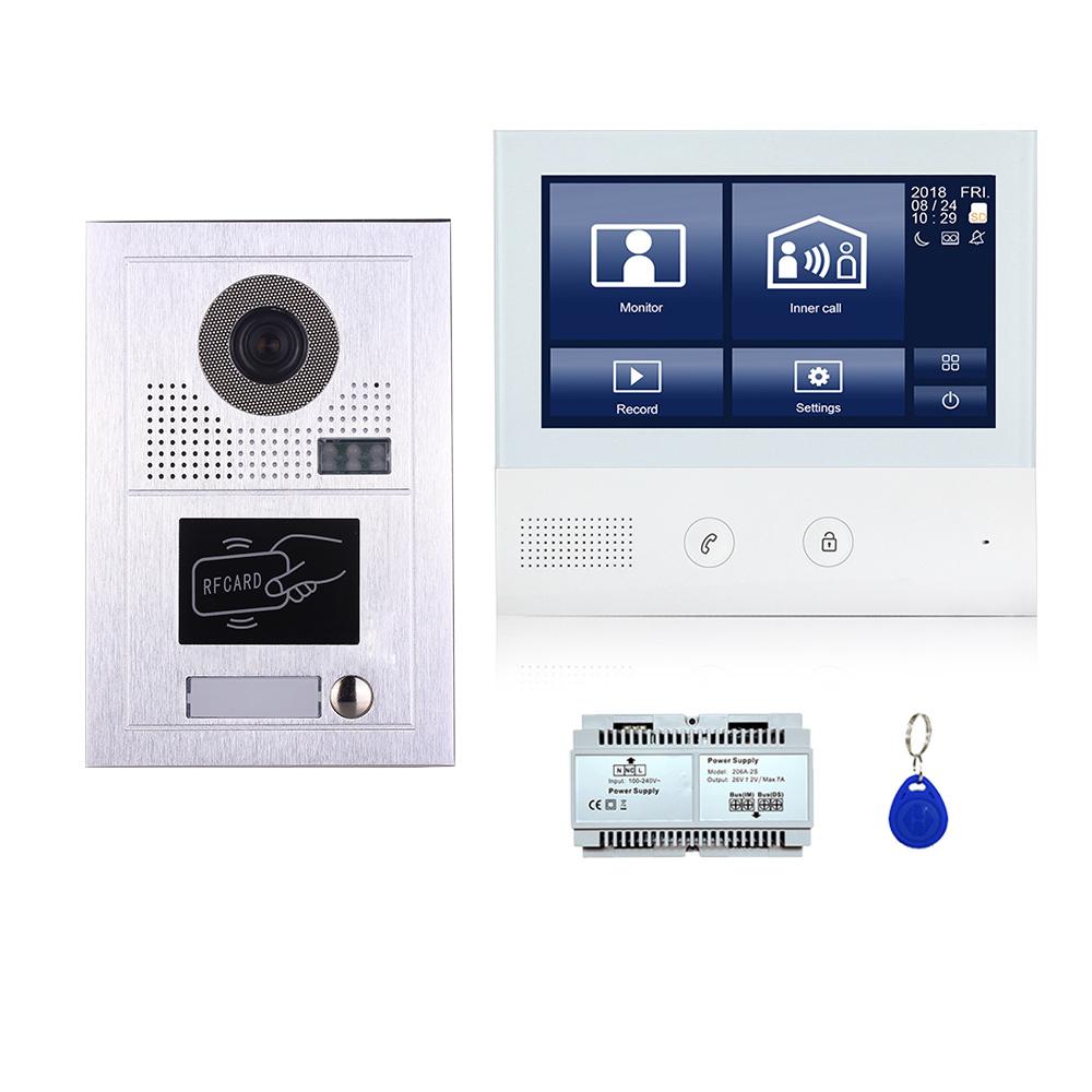 Video Door Phone kit 7'' touch screen video phone door entry