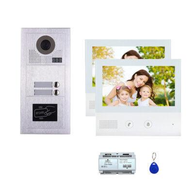 Two Tenants 7''display screen phone door entry camera kit