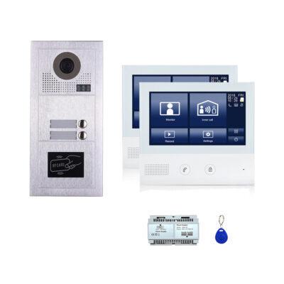 Two Tenants 7''touch screen phone door entry camera kit