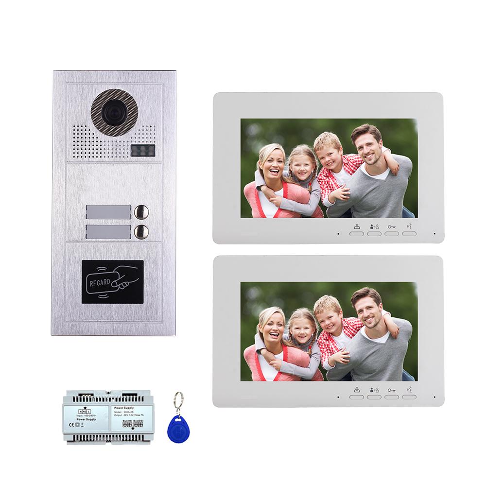 Two Tenants 7''display screen phone door entry camera kit