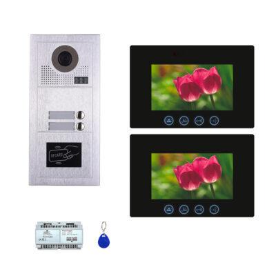 Two Tenants 7''TFT monitor video phone door entry camera kit