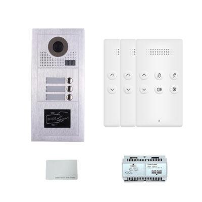 Three Tenants handsfree audio phone door entry camera kit