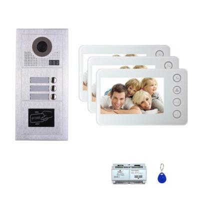 Three Tenants 4.3'' video phone door entry camera kit