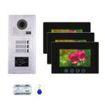 Three Tenants  7''TFT monitor video phone door entry camera kit