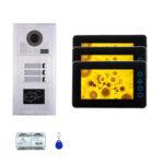 Three Tenants 7''iPad-like slim monitor video phone door entry camera kit