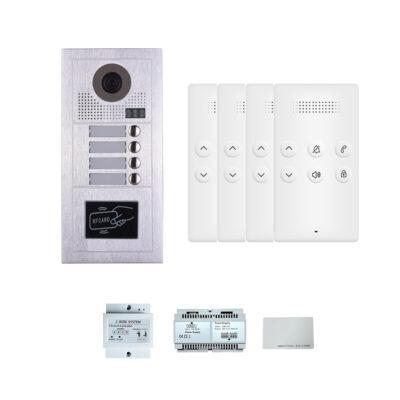 Four Tenants handsfree audio phone door entry camera kit