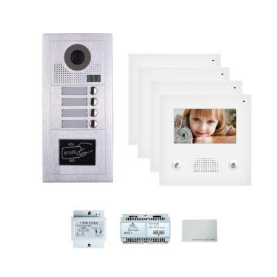 Four Tenants 4.3''display screen phone door entry camera kit