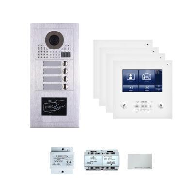 Four Tenants  4.3'' touch screen video phone door entry camera kit