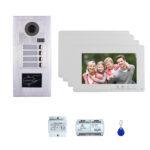 Four Tenants 7''display screen phone door entry camera kit