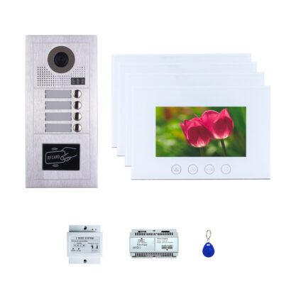 Four Tenants  7''TFT monitor video phone door entry camera kit