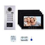 Four Tenants 10''TFT montior video phone door entry camera kit