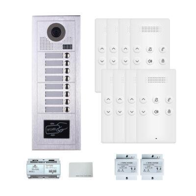 8 Tenants handsfree audio phone door entry camera kit