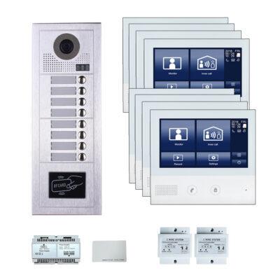 8 Tenants 7''touch screen phone door entry camera kit