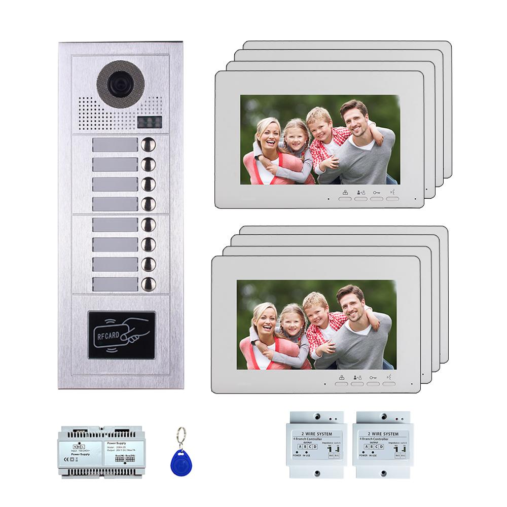 8 Tenants 7''display screen phone door entry camera kit