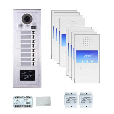 Tuya 8 Tenants 4.3''touch screen  video phone door entry camera kit