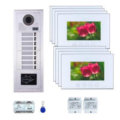 8 Tenants 7''TFT monitor video phone door entry camera kit