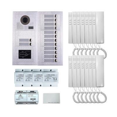 14 Apartments handset audio phone door entry camera kit