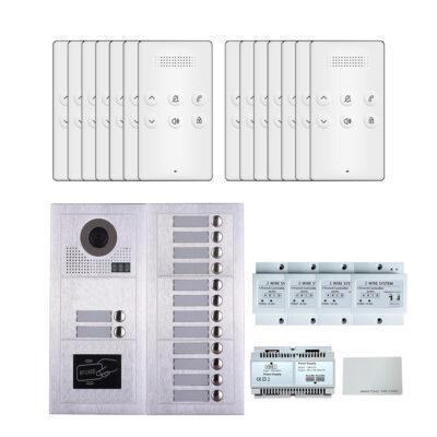 14 Apartments handsfree audio phone door entry camera kit