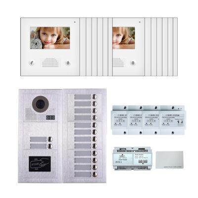 14 Apartments 4.3''display screen phone door entry camera kit