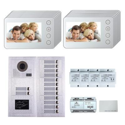 14 Apartments 4.3'' video phone door entry camera kit