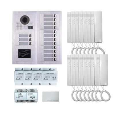 15 Apartments handset audio phone door entry camera kit