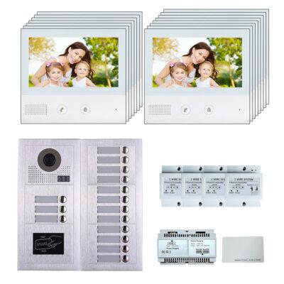 15 Apartments 7''display screen phone door entry camera kit