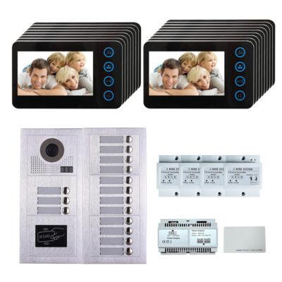 15 Apartments 4.3'' video phone door entry camera kit