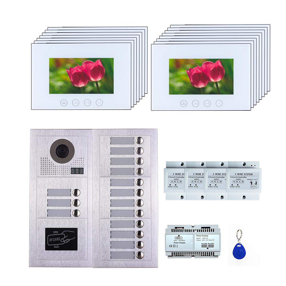 15 Apartments 7''TFT monitor video phone door entry camera kit