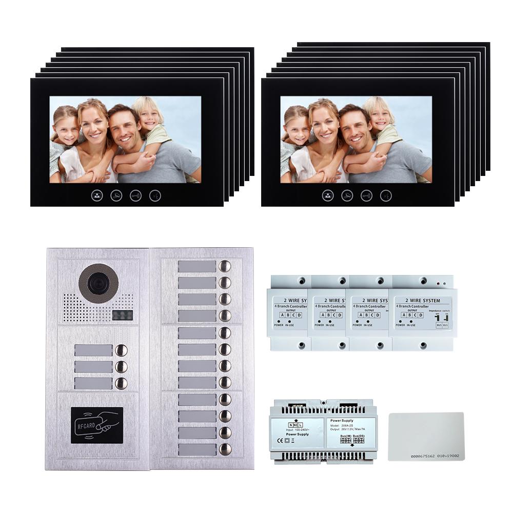 15 Apartments 10''TFT montior video phone door entry camera kit