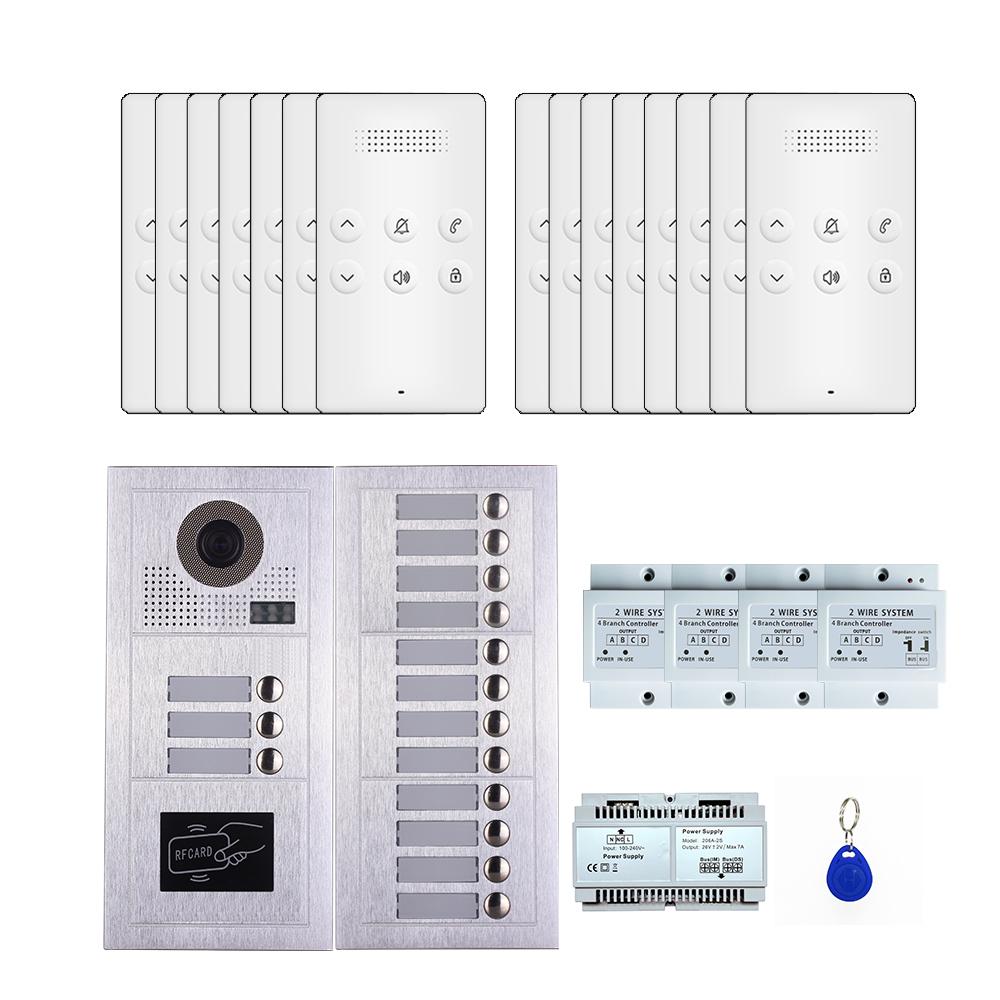 15 Apartments  handsfree audio phone door entry camera kit