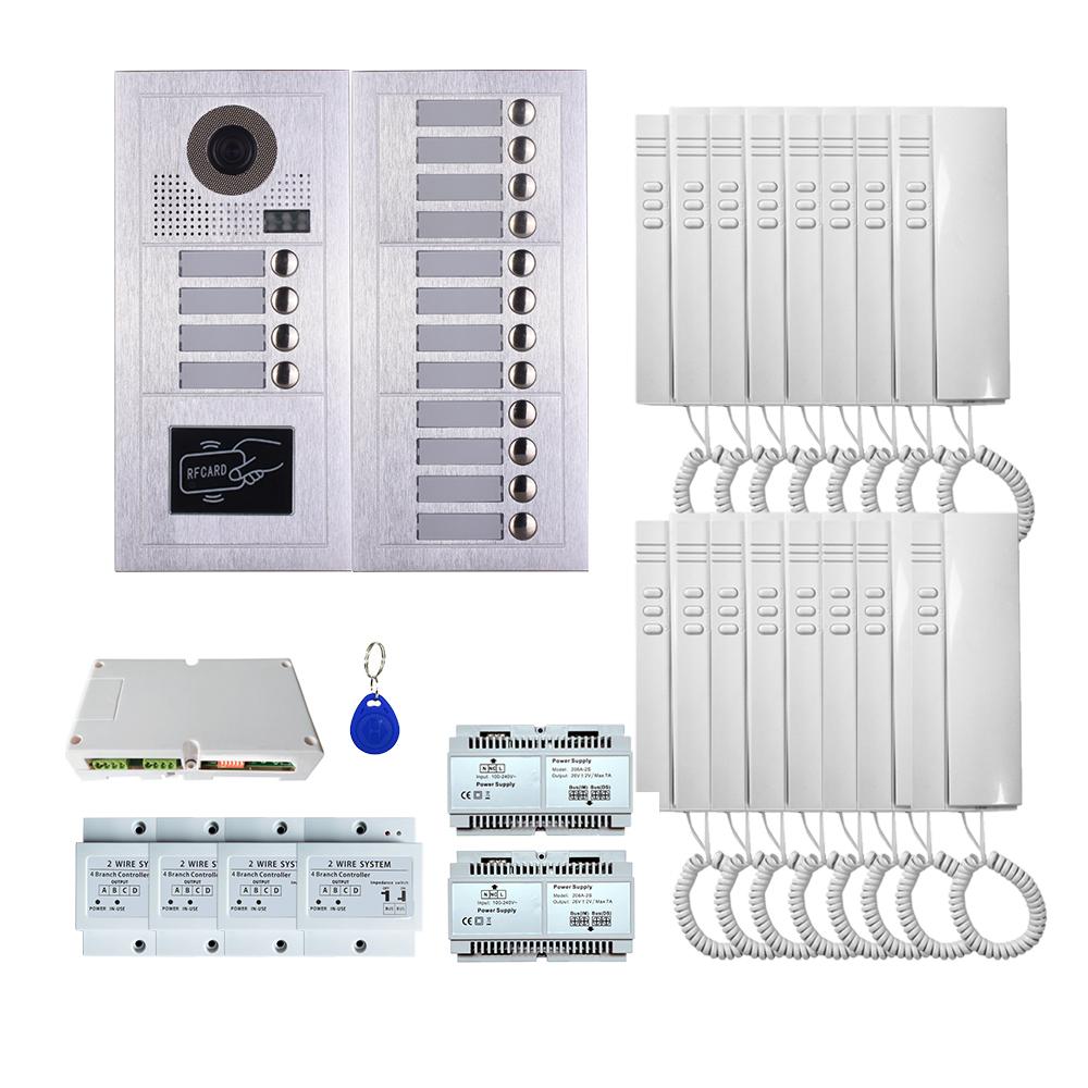 16 Apartments handset audio phone door entry camera kit