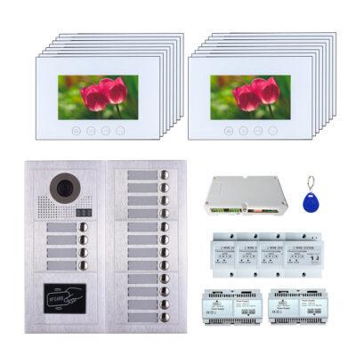 16 Apartments  7''TFT monitor video phone door entry camera kit