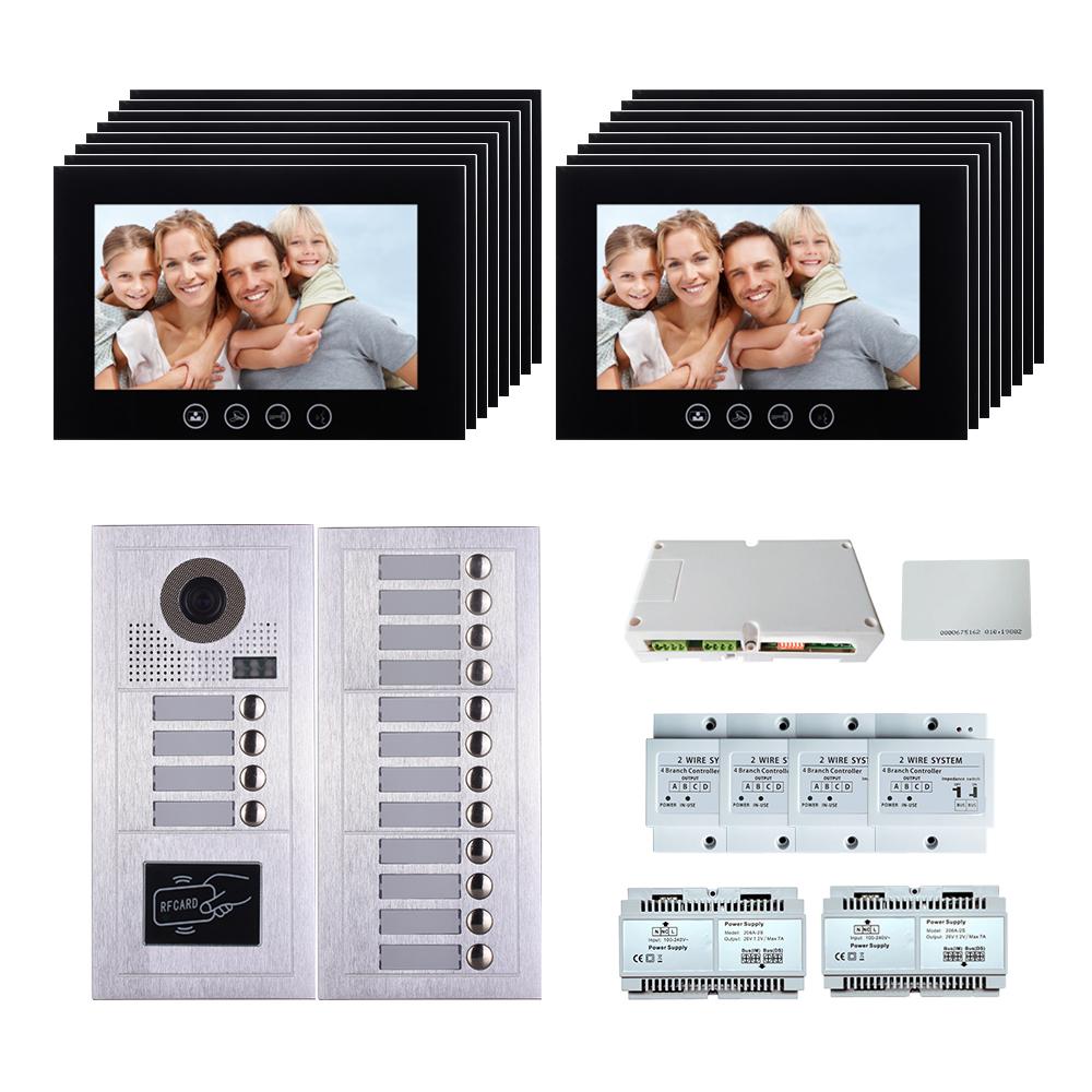 16 Apartments 10''TFT montior video phone door entry camera kit