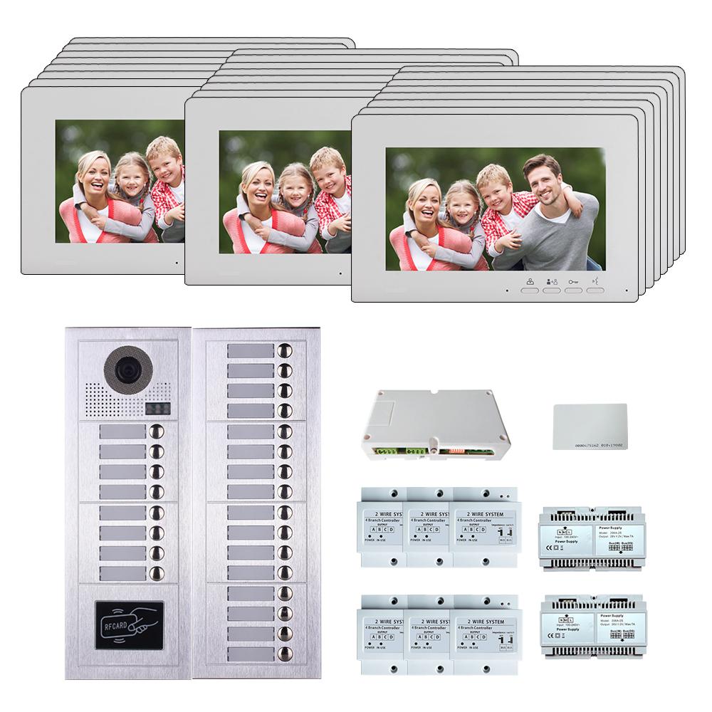 24 Apartments  7''display screen phone door entry camera kit